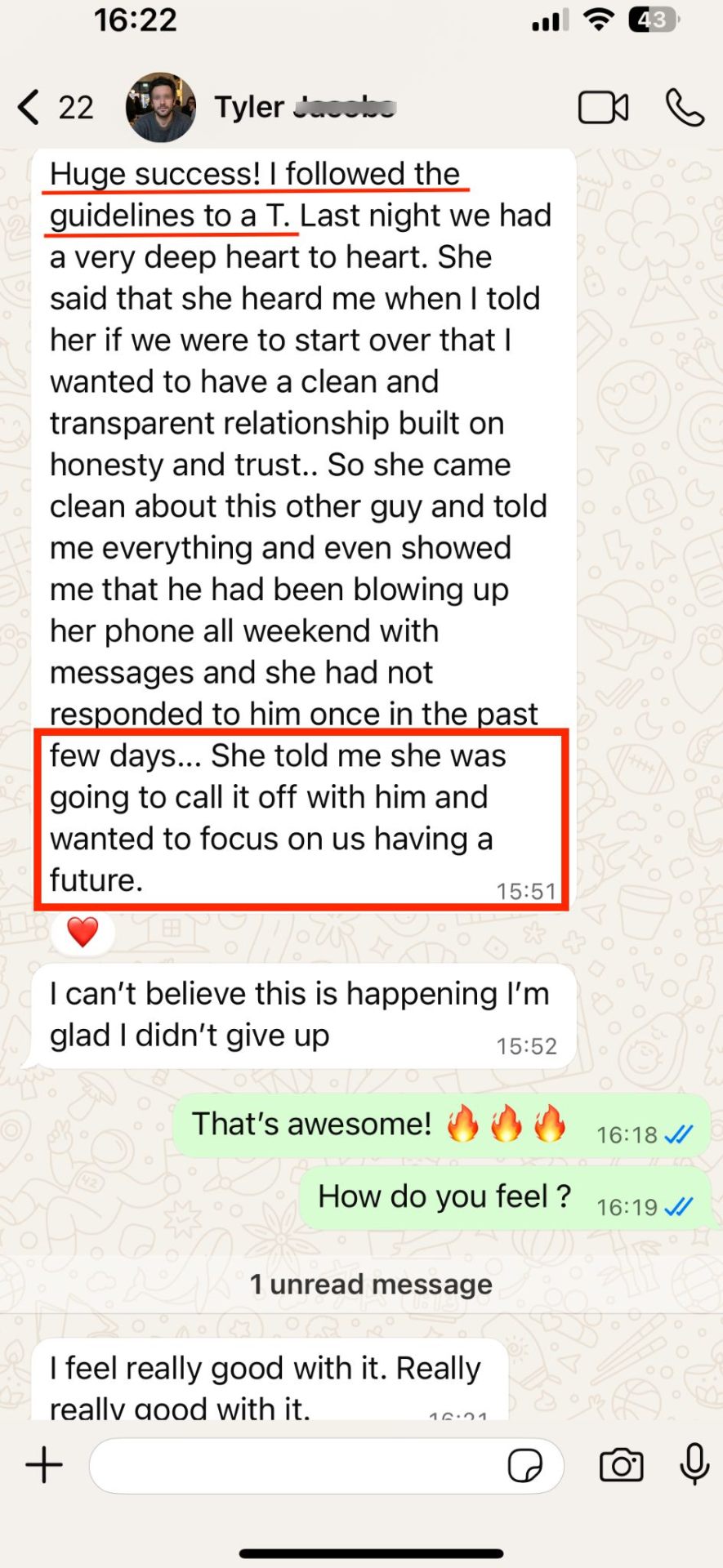 Client Tyler testimonial screenshot